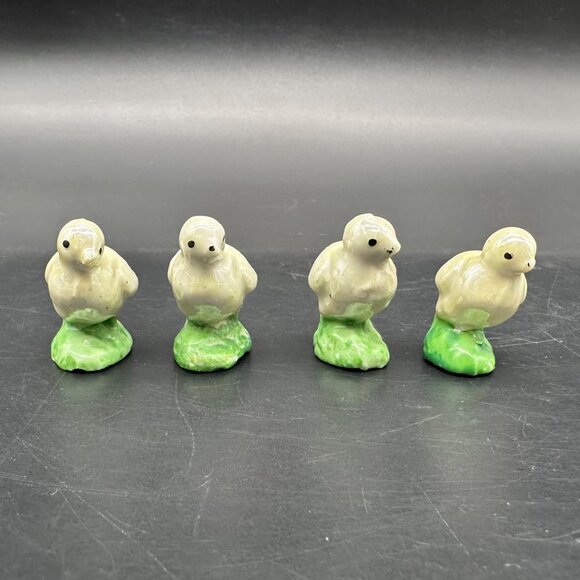 Vintage Chick Figurines Mid Century Japan Lusterware Easter Spring Decor Mini - Picture 5 of 8